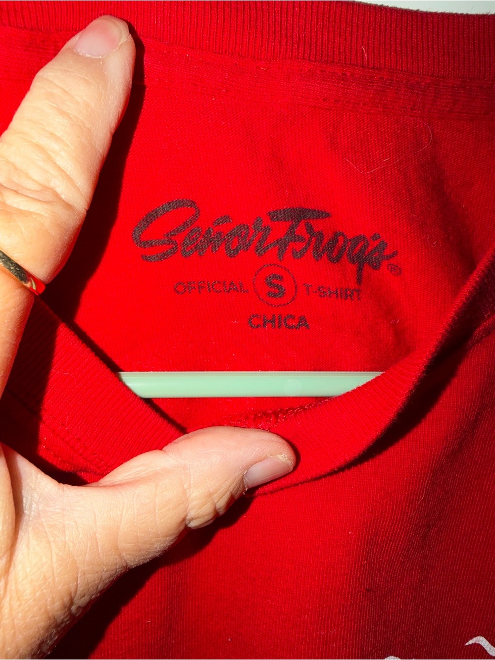 Señor Frogs Red Short Sleeve Logo Tee for Women and Men - Picture 4 of 4